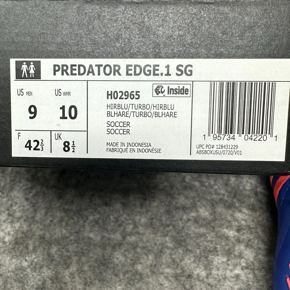 Adidas Predator Edge.1 SG Soccer Cleats Mens Size 9 Turbo Blue H02965